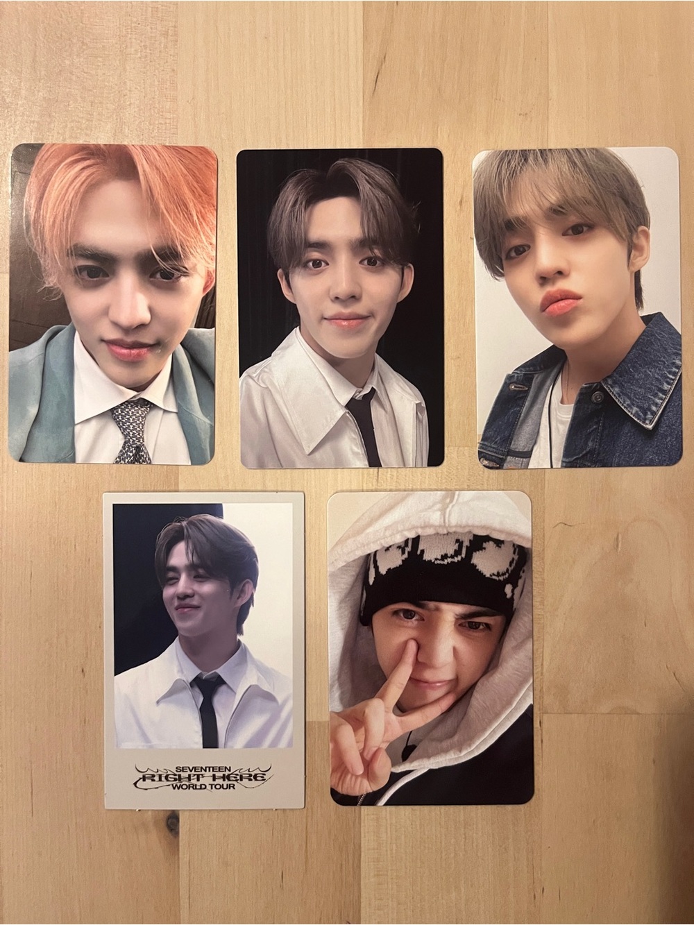 Set of 5 OFFICIAL S. COUPS of Seventeen photocards (Set #1)